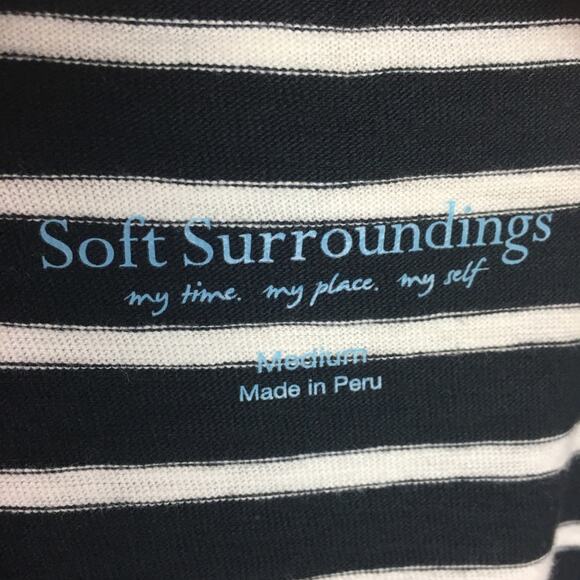 Soft Surroundings Black & White Stripe Short Sleeve Tee Medium - Picture 7 of 7